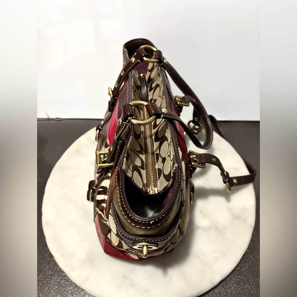 Coach Multicolor Patchwork Turn Lock Signature 10… - image 4